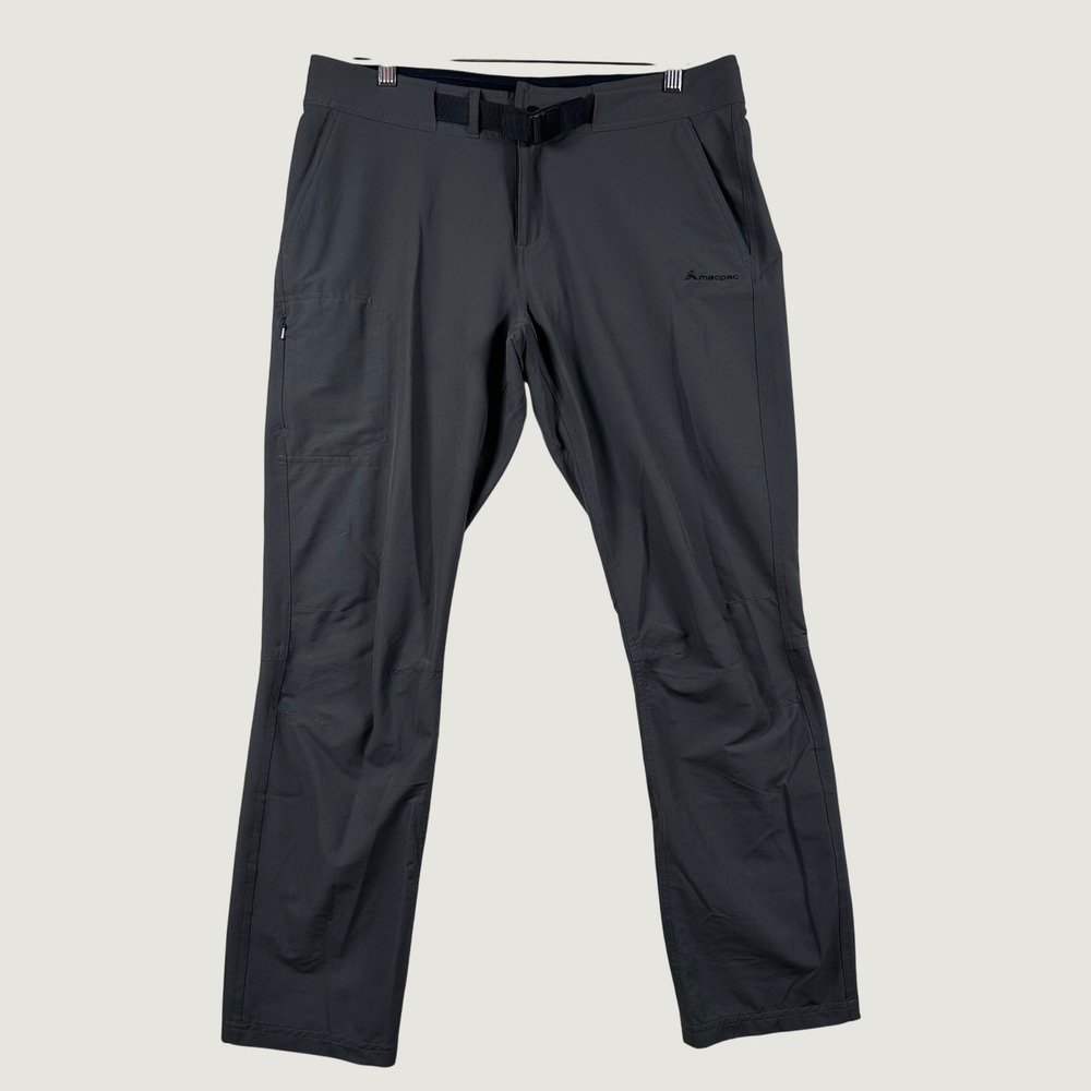Macpac Hiking Pants Womens 12 Stretch Technical Outdoor Belted Gray Trekking